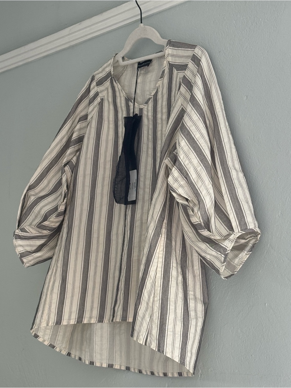 Aequamente Striped Blouse  Made in Italy NWT